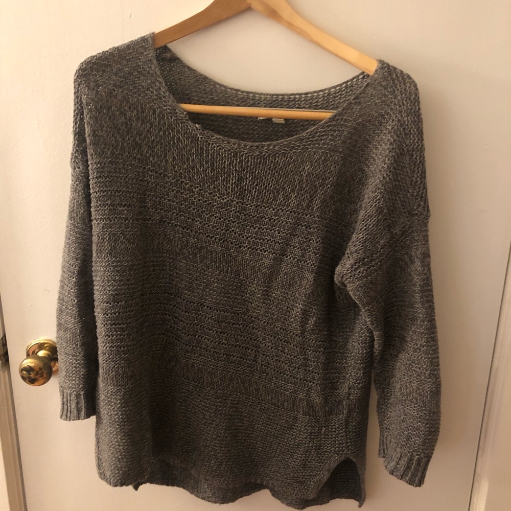 American Eagle gray cable knit sweater